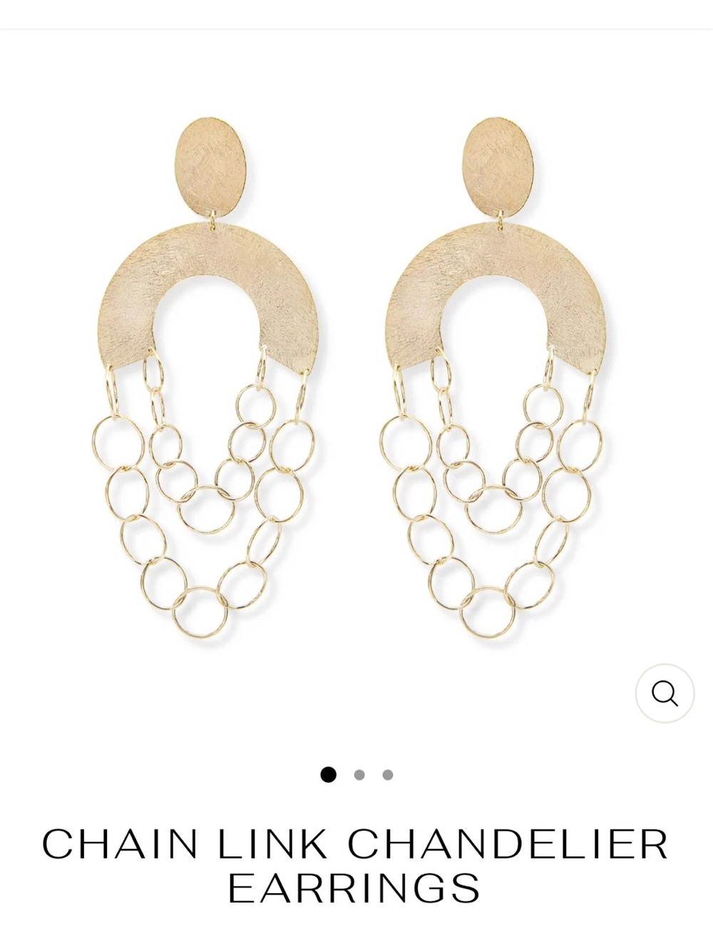 Gold Chain Link Chandelier Earrings
